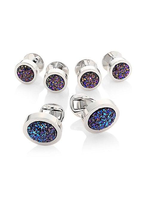 Saks Fifth Avenue Collection Crushed Stone Cufflink Set