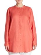 Eileen Fisher, Plus Size Organic Linen Shirt