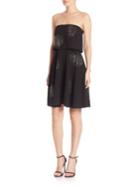 Halston Heritage Strapless Rhinestud Embellished Dress