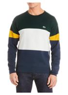Lacoste Cotton Stripe Colorblock Crewneck Sweater