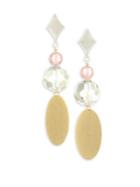 Stephanie Kantis Crystals, Brushed 18k Rose Gold & Sterling Silver Plated Earrings