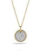 David Yurman Cable Collectibles Pave Charm With Diamonds In Gold