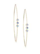 Meira T Diamond, Opal & 14k Yellow Gold Hoop Earrings