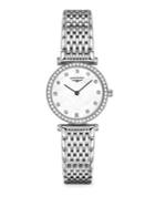 Longines Ladies La Grande Classique Quartz Watch With Diamond Bezel