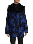 Fuzzi Fur Collar Palm Cocoon Coat