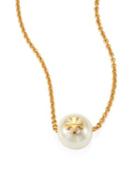 Tory Burch Faux Pearl Pendant Necklace