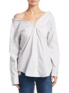 Theory Tamalee Cold Shoulder Cotton Top