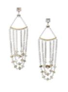 Coomi Silver Spring Labradorite, Diamond & Sterling Silver Chandelier Earrings