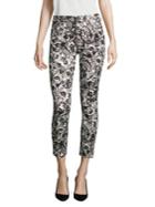Jen7 By 7 For All Mankind Etched Floral-print Ankle Skinny Jeans