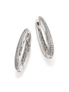 John Hardy Classic Chain Diamond, Black Sapphire & Sterling Silver Reversible Hoop Earrings, 1.25