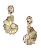 Alexis Bittar Lucite Crystal Shell Clip-on Earrings