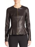The Row Essentials Anasta Leather Peplum Jacket