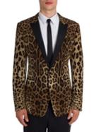Dolce & Gabbana Leopard Printed Regular-fit Silk Blazer