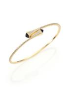 Marli Cleo Black Onyx, Diamond & 18k Yellow Gold Bypass Bracelet