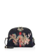 Gucci Linea Dragon Suede Shoulder Bag