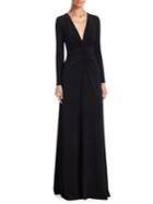 Halston Heritage Ruched Front Column Gown