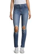 Levi's 721 High Rise Ripped Skinny Jeans