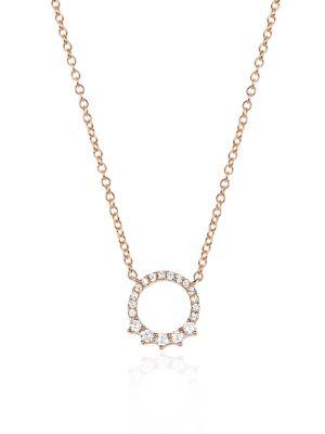 Ef Collection Variated Open Diamond Circle Necklace