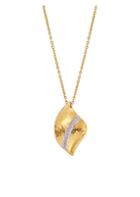 Gurhan Hourglass Swirl 22k Yellow Gold, 18k White Gold & Pave Diamond Pendant Necklace
