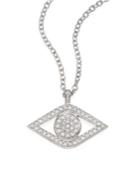 Sydney Evan Xl Luxe Evil Eye Diamond & 14k White Gold Pendant Necklace