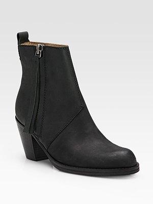 Acne Basic Pistol Leather Ankle Boots