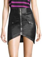 Rta Isla Leather Zip Skirt