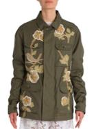 Valentino Floral Embroidered Cotton Utility Jacket