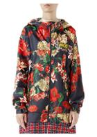 Gucci Long-sleeve Floral Logo Zip-up Hooded Jacket