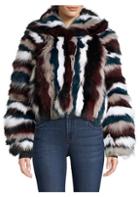 Jocelyn Fox Fur Striped Jacket