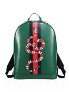 Gucci Snake Printed Leather Backpack