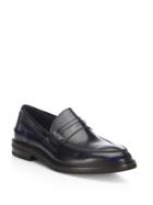 Saks Fifth Avenue Collection Dainite Burnished Leather Penny Loafers