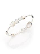 Ippolita Rock Candy White Moonstone, Clear Quartz, Mother-of-pearl & Sterling Silver Bangle Bracelet