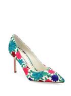 Manolo Blahnik Bb Floral-embroidered Pumps