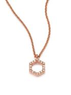 Astley Clarke Honeycomb Diamond & 14k Rose Gold Pendant Necklace