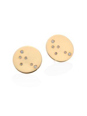 Bare Constellations Capricorn Diamond & 18k Yellow Gold Stud Earrings