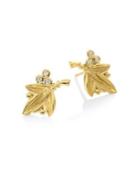 Temple St. Clair Leaf Diamond & 18k Yellow Gold Stud Earrings