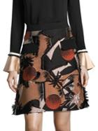 Roksanda Silk Embroidered Skirt