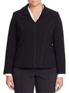 Lafayette 148 New York, Plus Size Long Sleeve Zipper Jacket