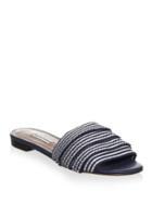 Tabitha Simmons Pleated Striped Slides