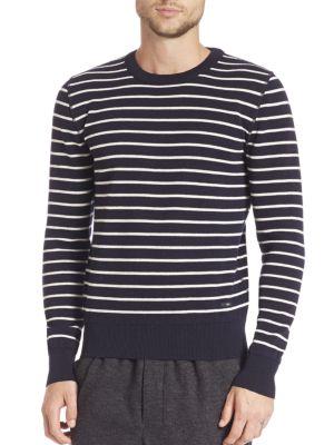 Ami Striped Crewneck Wool Sweater
