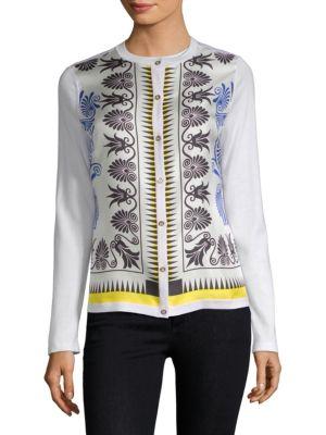 Versace Collection Silk-insert Knit Cardigan