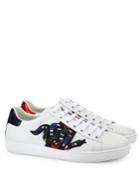 Gucci New Ace Crystal-embroidered Snake Leather Low-top Sneakers