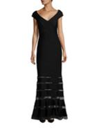 Tadashi Shoji Illusion Paneled Gown