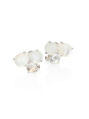 Ippolita Rock Candy White Moonstone, Clear Quartz, Mother-of-pearl & Sterling Silver Stud Earrings
