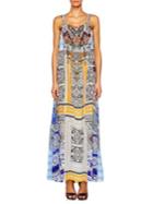 Camilla Chinese Whispers Mixed Print Silk Gown