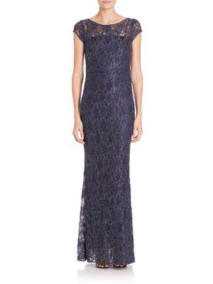 Laundry By Shelli Segal Sequined Lace Gown