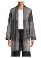 Eileen Fisher Shawl Collar Long Cotton Jacket