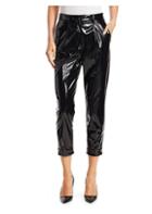 No. 21 Pleated Pvc Cropped Trousers
