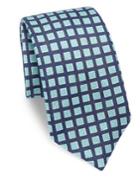 Kiton Square Patterned Silk Tie