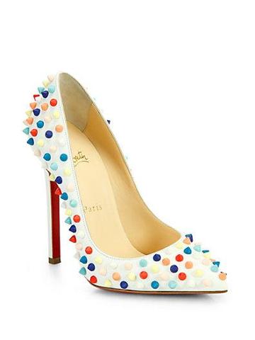Christian Louboutin Pigalle 120 Multicolor Spiked Leather Pumps